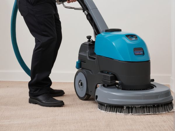 Carpet cleaning process demonstration with professional equipment